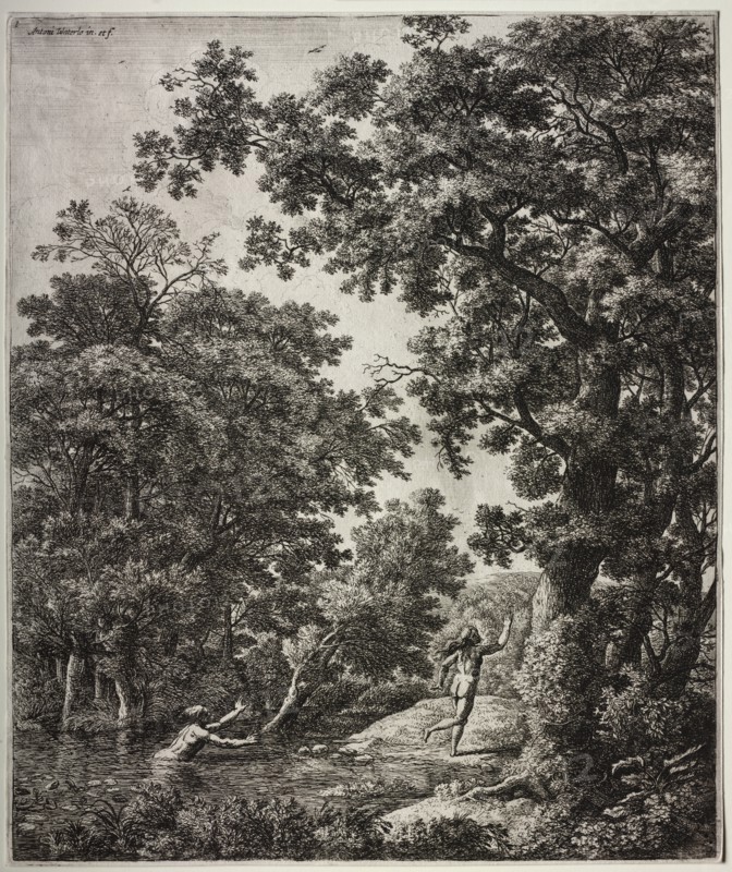 Alpheus and Arethusa; Apollo and Daphne; Mercury and Argus; Pan and Syrinx; Venus.... Creator: Anthonie Waterloo (Dutch, 1609/10-1690).