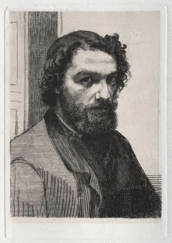Alphonse Legros, 1861 (printed 1875). Creator: Félix Bracquemond (French, 1833-1914); Cadart.