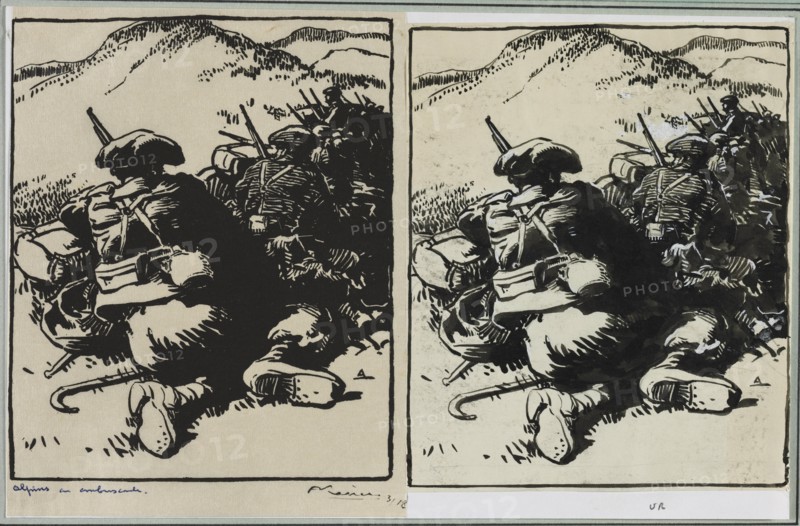 Alpins en ambuscade, 1914. Creator: Auguste Louis Lepère (French, 1849-1918).