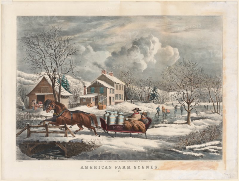 American Farm Scenes, Winter, 1853. Creator: Nathaniel Currier (American, 1813-1888).