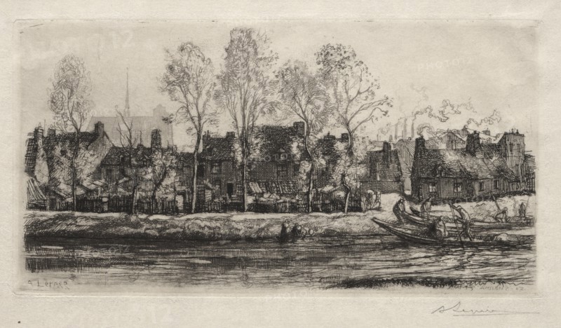 Amiens, the Banks of the Somme, 1907. Creator: Auguste Louis Lepère (French, 1849-1918).
