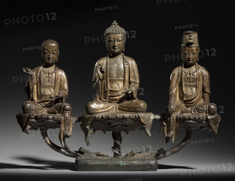 Amitabha Triad, 1400s. Creator: Unknown.