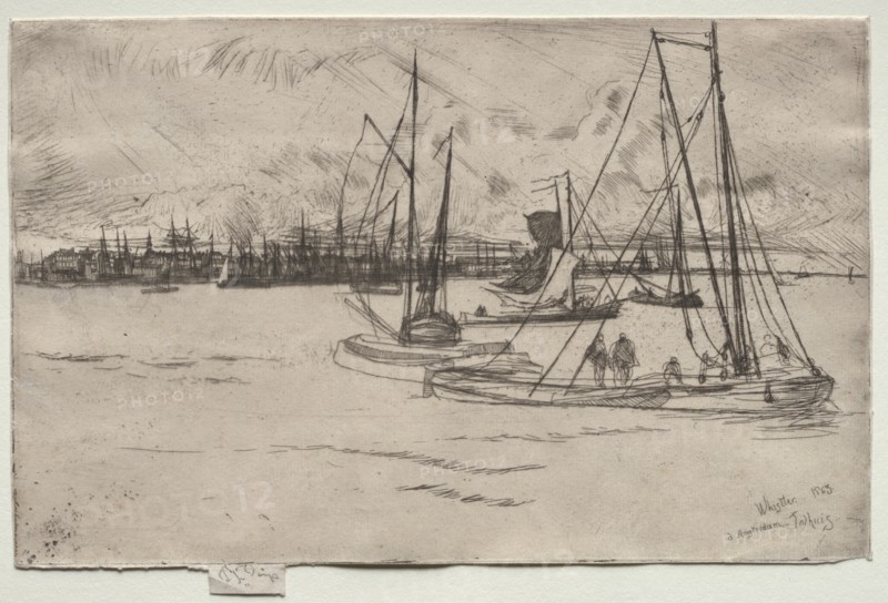 Amsterdam from the Tolhuis, 1863. Creator: James McNeill Whistler (American, 1834-1903).