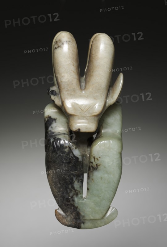 Amulet in the Form of a Seated Figure with Bovine Head, c. 4700-2920 BC. Creator: Unknown.
