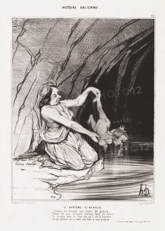 Ancient History: Pl. 22, The Baptism of Achilles . Creator: Honoré Daumier (French, 1808-1879).