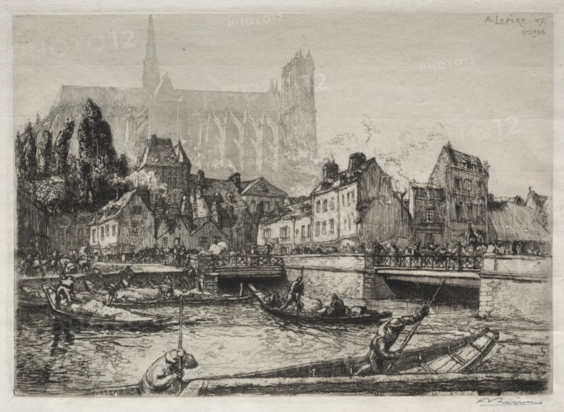 Arrivées des Légumes-Amiens, 1907. Creator: Auguste Louis Lepère (French, 1849-1918).
