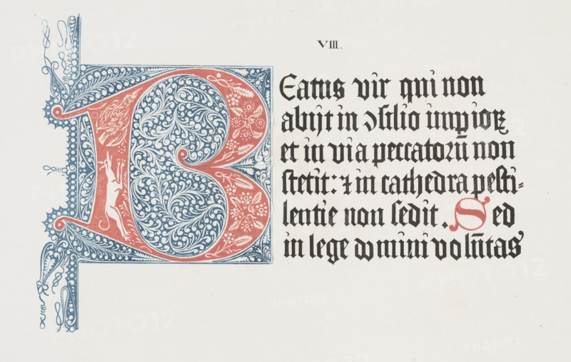 Art of the Lithograph: Psalter- Initial B, Plate VIII, 1818-1819. Creator: Alois Senefelder (German, 1771-1834).