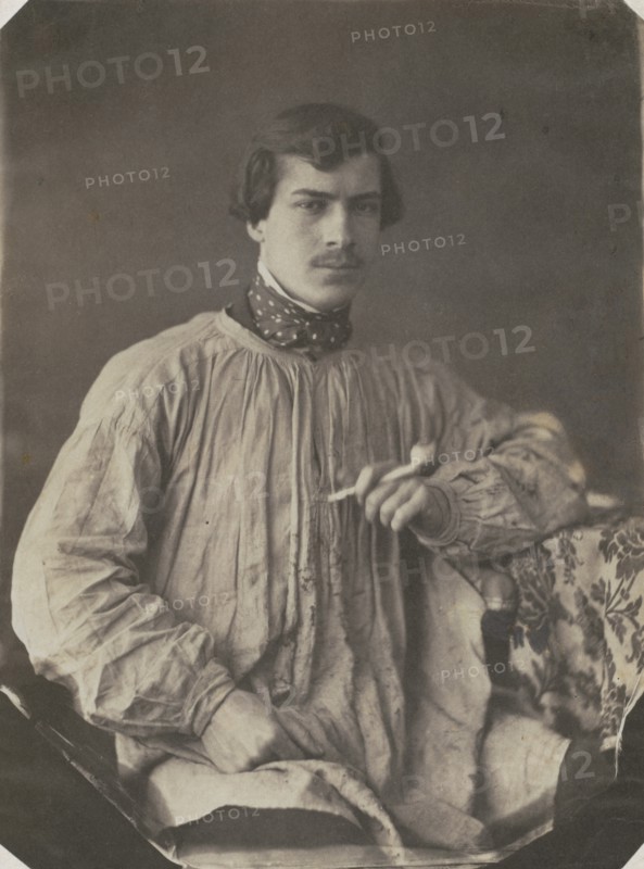 Artist (or Assistant) with Pipe, 1853-1857. Creator: Frank Chauvassaignes (French).