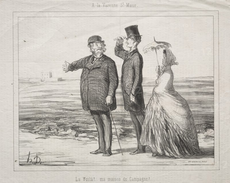 At Varenne-Saint-Maur: Behold! Here it is, my house in the country!, 1862. Creator: Honoré Daumier (French, 1808-1879).