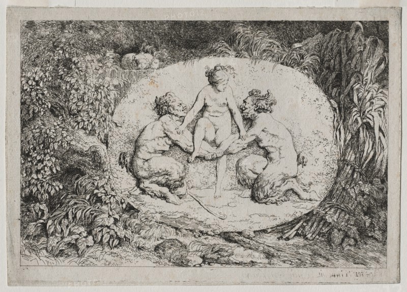 Bacchanales: Nymph Supported by Two Satyrs , 1763. Creator: Jean-Honoré Fragonard (French, 1732-1806).