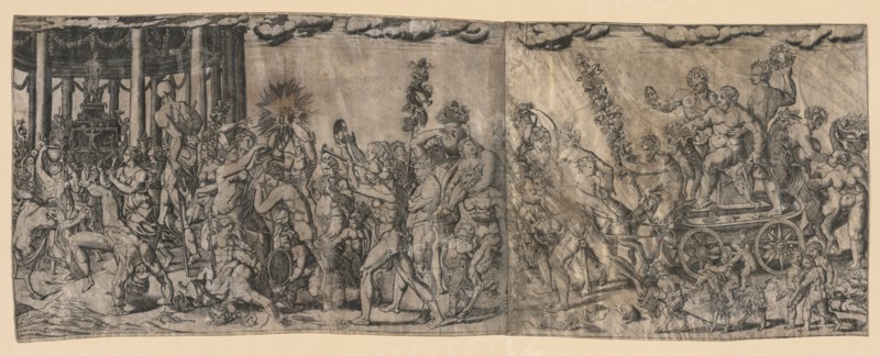 Bacchanalian Scene, late 1500s-early 1600s. Creator: Francesco Bertelli (Italian).