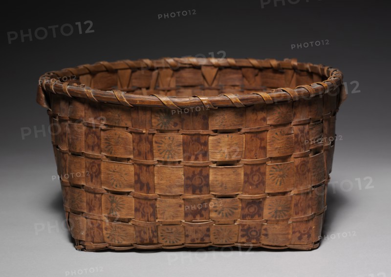 Basket with Stamped Decoration, early 1800s. Creator: Unknown.
