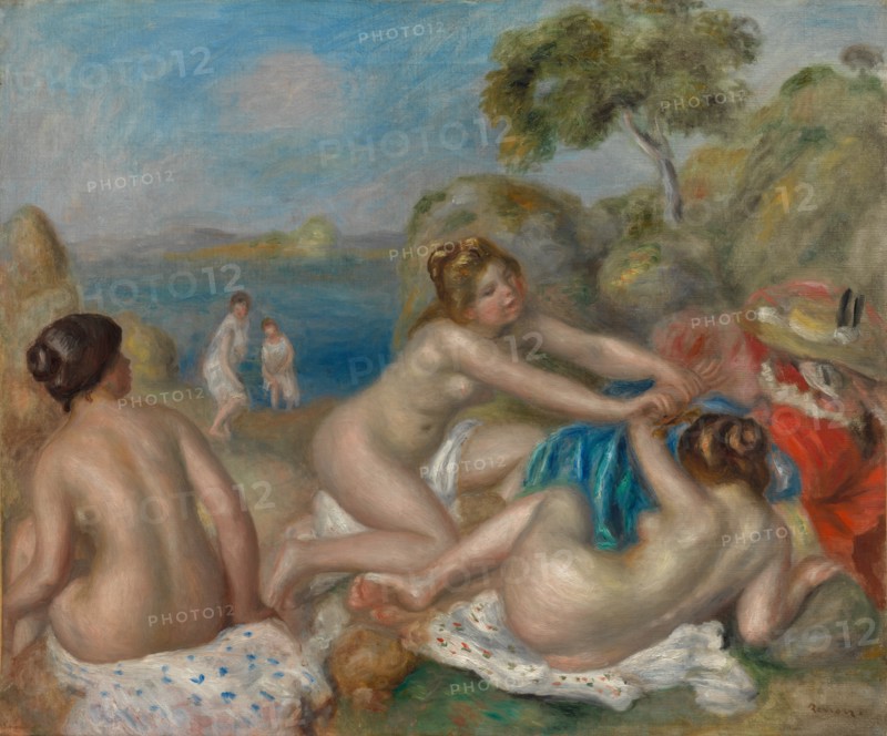 Bathers Playing with a Crab, c. 1897. Creator: Pierre-Auguste Renoir (French, 1841-1919).