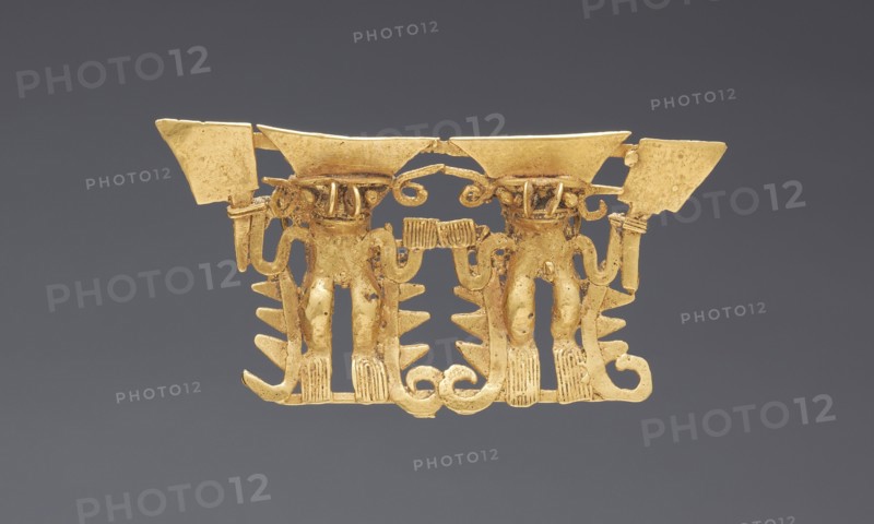 Bat-Nosed Figures Pendant, 1000-1550. Creator: Unknown.