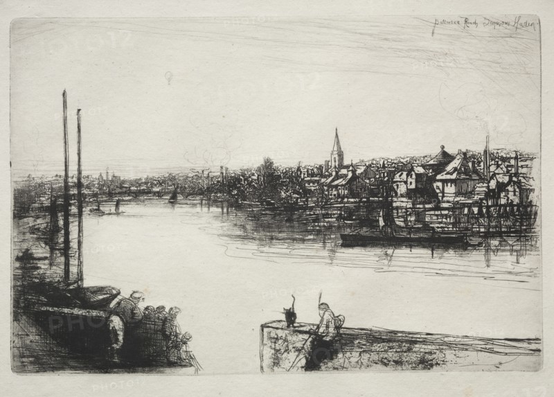Battersea Reach. Creator: Francis Seymour Haden (British, 1818-1910).
