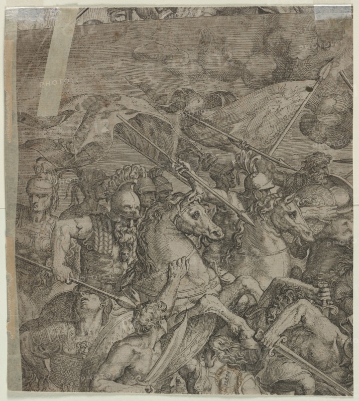 Battle of the Milvian Bridge (fragment) (verso), 1500s. Creator: Unknown.