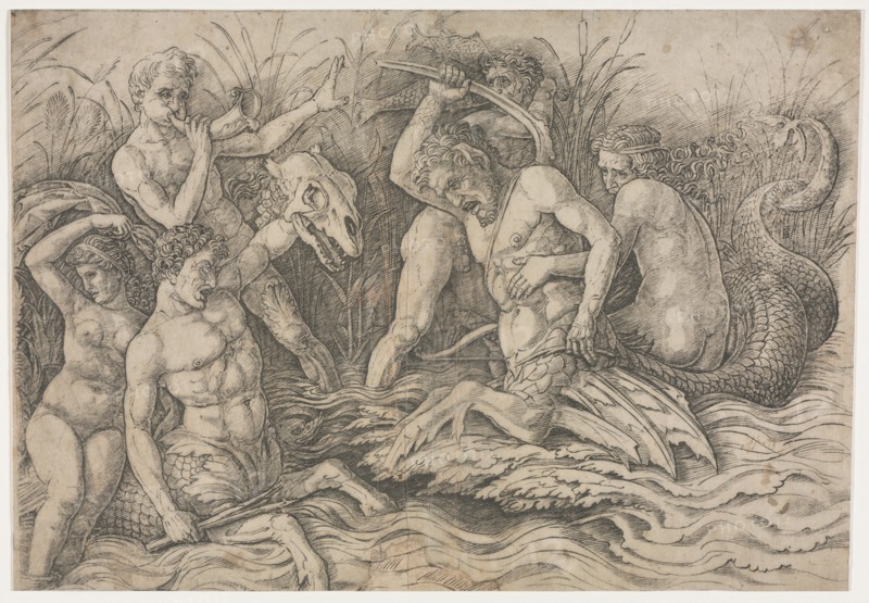 Battle of the Sea Gods - right portion, c. 1485-88. Creator: Andrea Mantegna (Italian, 1431-1506).