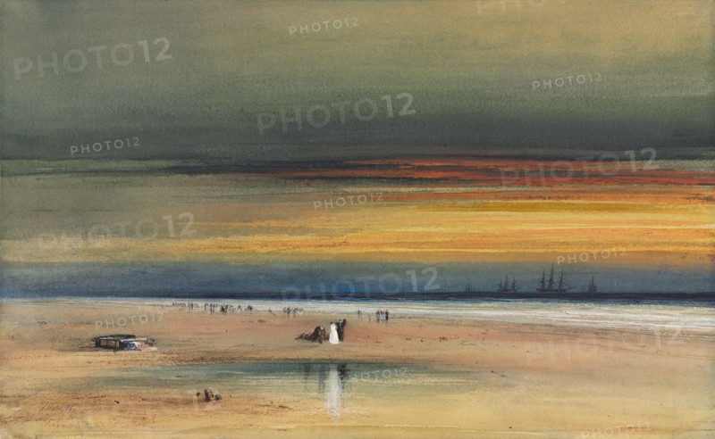 Beach Scene at Sunset, c. 1865-1870. Creator: James Hamilton (American, 1819-1878).