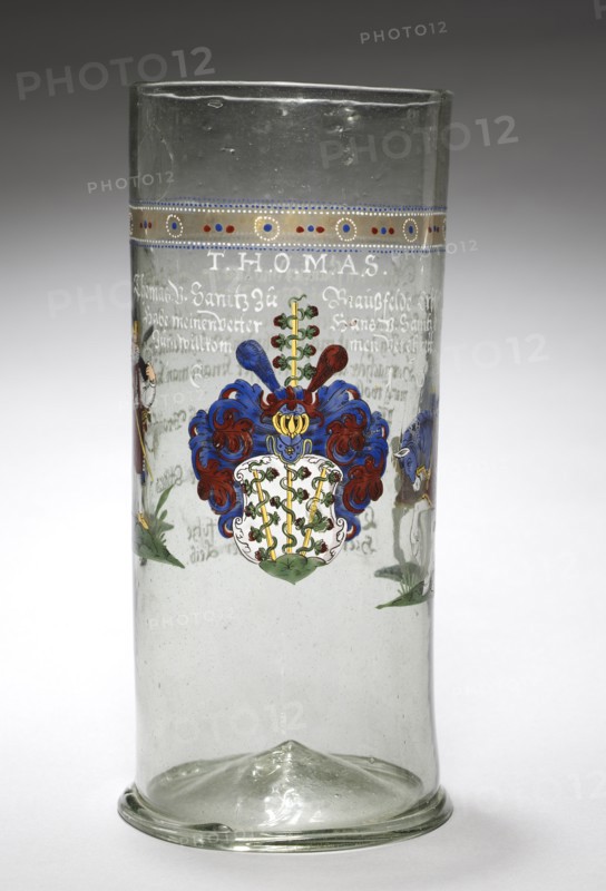 Beaker ("Welcome Glass") with Arms and Inscriptions, 1616. Creator: Unknown.