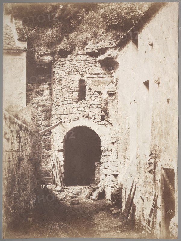 Behind the Troglodyte Farm, c. 1853. Creator: Henri Le Secq (French, 1818-1882).