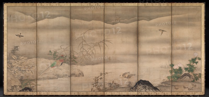 Birds and Flowers in a Landscape of the Four Seasons, second half of the 1500s. Creator: Sessh? T?y? (Japanese, 1420-1506), follower of.