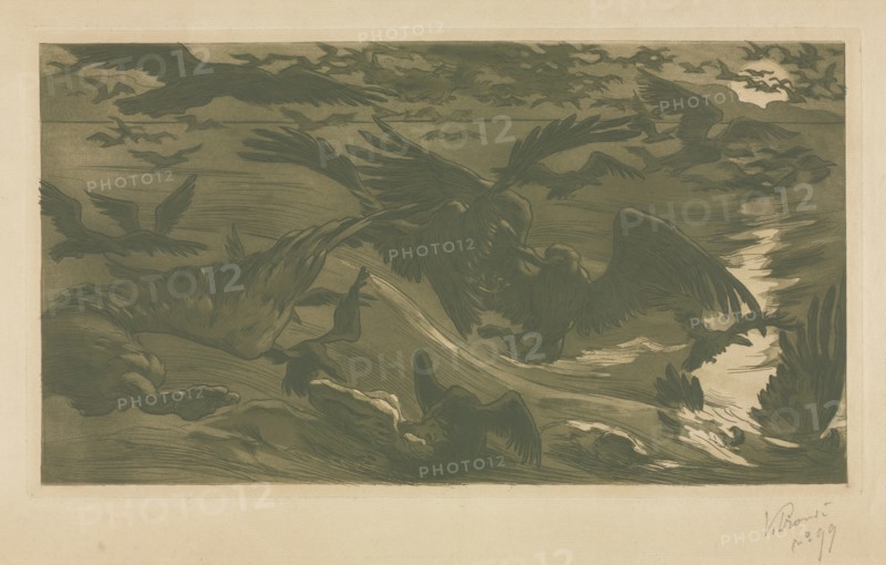 Birds of Prey, 1893. Creator: Victor Emile Prouvé (French, 1858-1943).