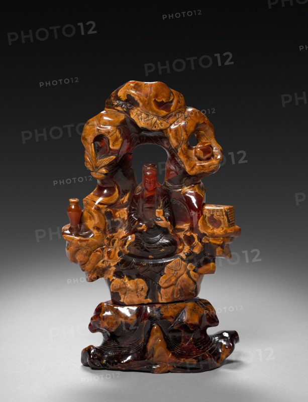 Bodhisattva Guanyin Seated in a Rock Grove, 1675-1700. Creator: Unknown.