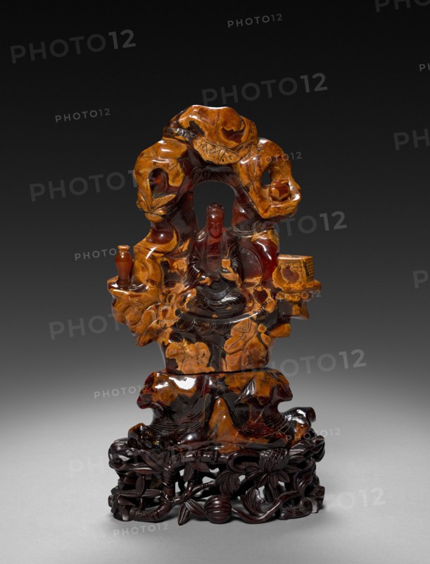 Bodhisattva Guanyin Seated in a Rock Grove, 1675-1700. Creator: Unknown.