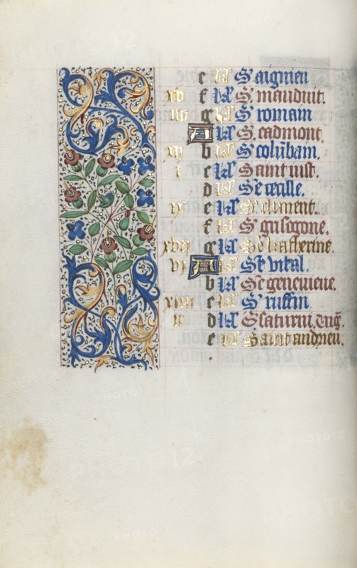 Book of Hours (Use of Rouen): fol. 11v, c. 1470. Creator: Master of the Geneva Latini (French, active Rouen, 1460-80).