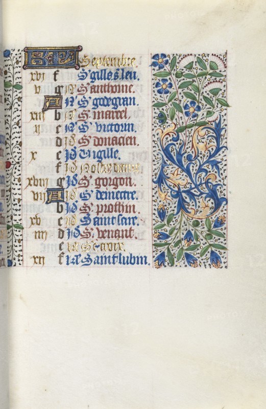 Book of Hours (Use of Rouen): fol. 9r, c. 1470. Creator: Master of the Geneva Latini (French, active Rouen, 1460-80).