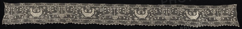 Border with Double-Headed Birds and Vases with Vines and Flowers, 19th century. Creator: Unknown.