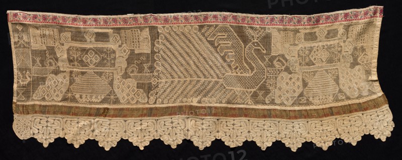 Border with Peacock Motif, 18th-19th century. Creator: Unknown.