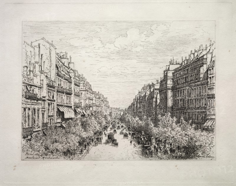 Boulevard Montmartre, 1884. Creator: Maxime Lalanne (French, 1827-1886).