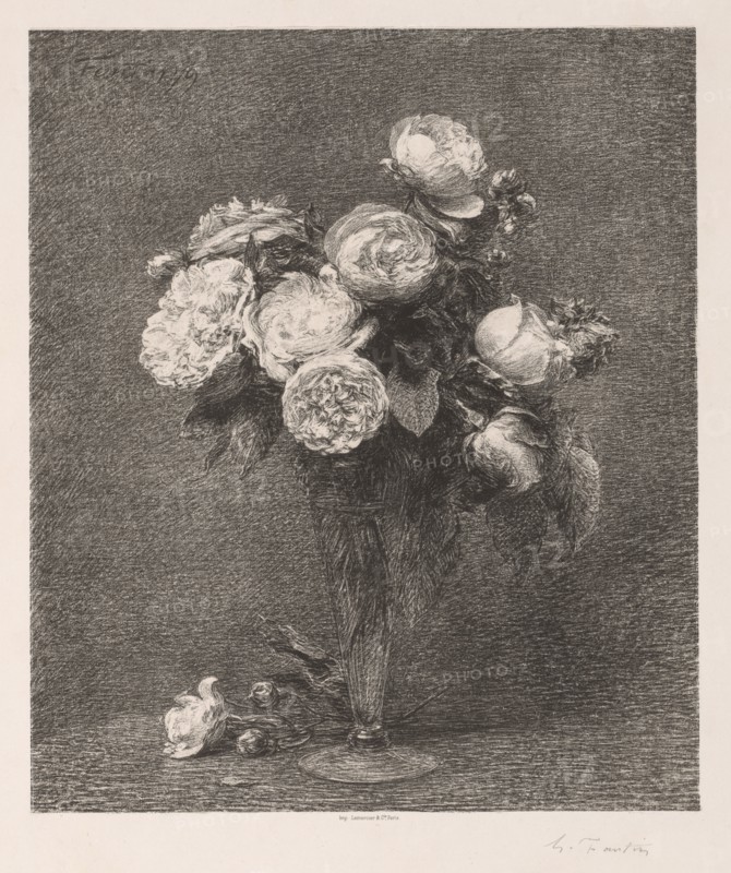 Bouquet of Roses, 1879. Creator: Henri Fantin-Latour (French, 1836-1904).
