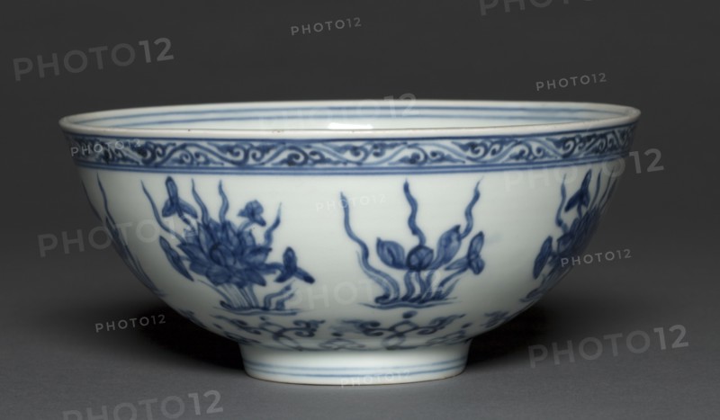 Bowl (wan) with Water Plants and Arabesques, 1506-21. Creator: Unknown.