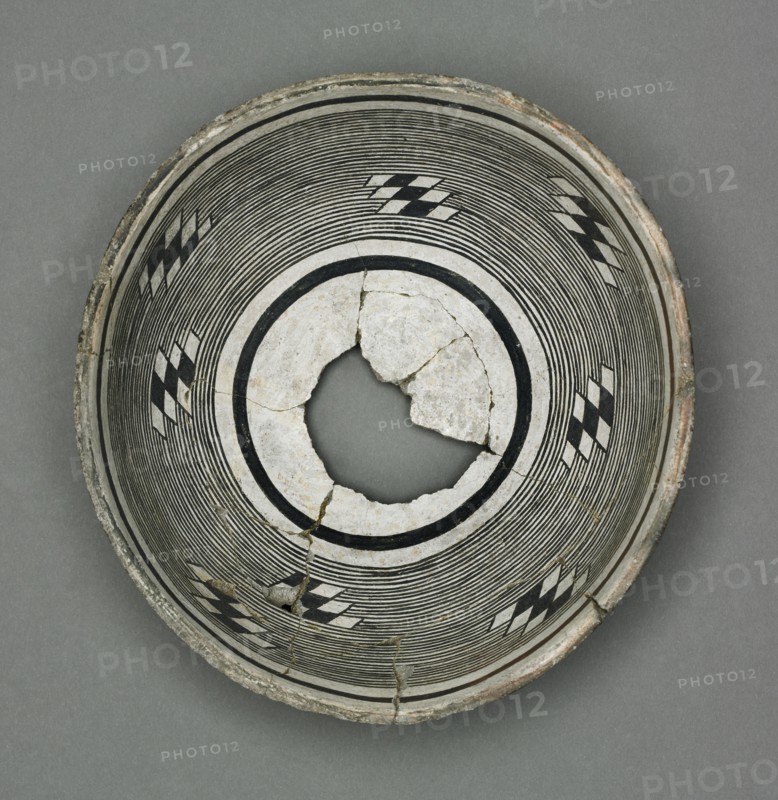 Bowl with Geometeric Design (Concentric Circles), c 1000- 1150. Creator: Unknown.