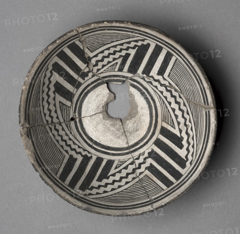 Bowl with Geometric Design (Four- Part Pinwheel), c 1000- 1150. Creator: Unknown.