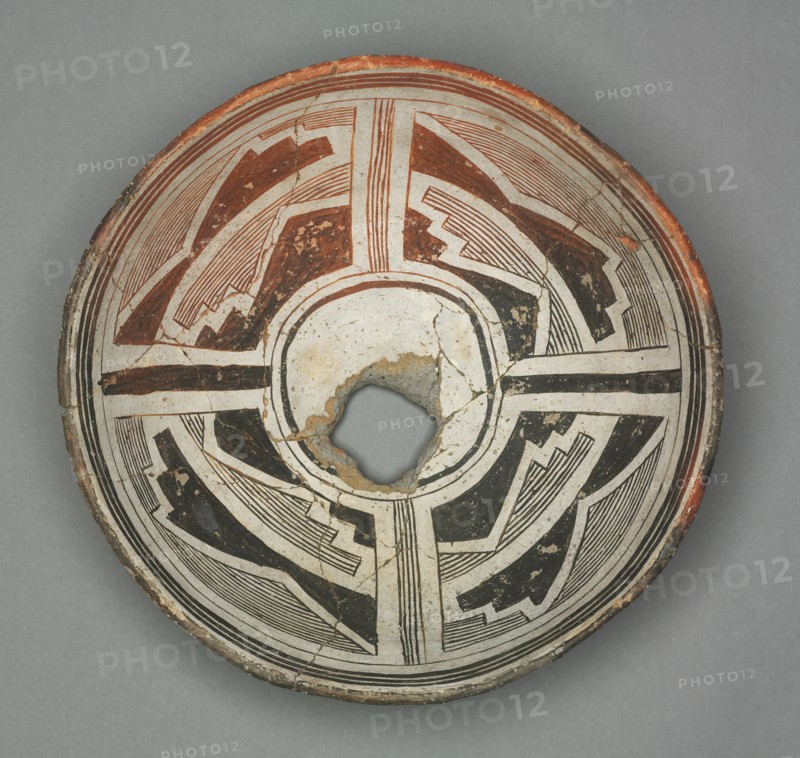 Bowl with Geometric Design (Four-part Design), c 1000- 1150. Creator: Unknown.