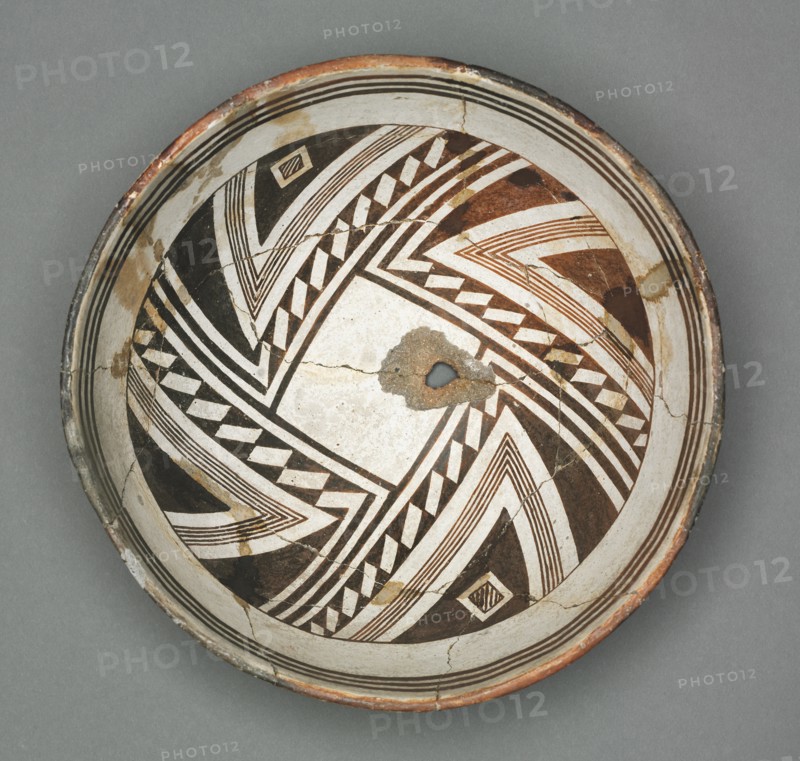 Bowl with Geometric Design (Two- part Design), c. 1000-1150. Creator: Unknown.