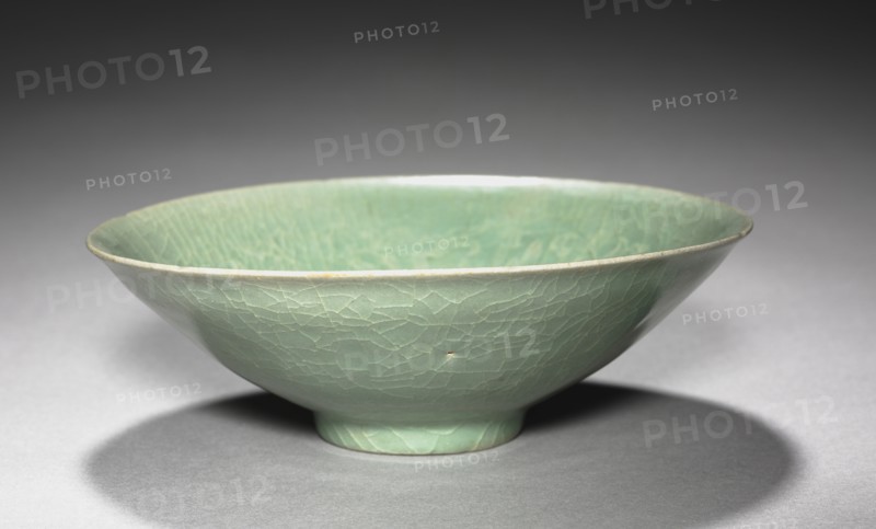 Bowl with Lotus and Child Design in Relief, 1200s. Creator: Unknown.