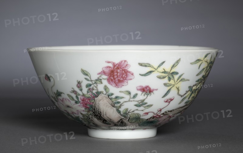Bowl with Poppies, Tree Peony, and Flowering Mimosa, 1723-35. Creator: Unknown.