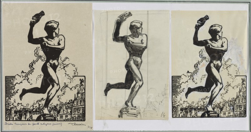 Brado, Vainqueur du géants Antigoras, 1914. Creator: Auguste Louis Lepère (French, 1849-1918).