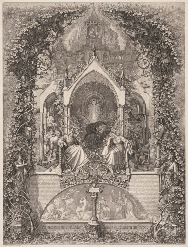 Briar Rose (Dornröschen), 1836. Creator: Eugen Napoleon Neureuther (German, 1806-1862).