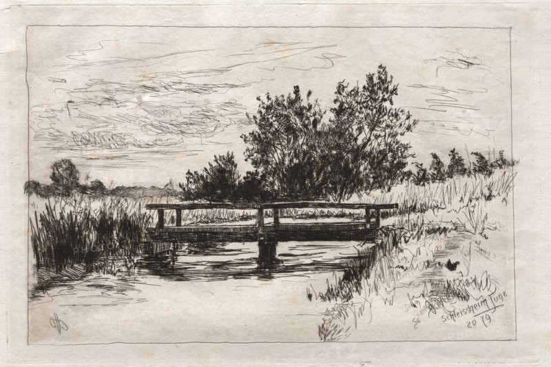 Bridge, Schleissheim, 1879. Creator: Otto H. Bacher (American, 1856-1909).