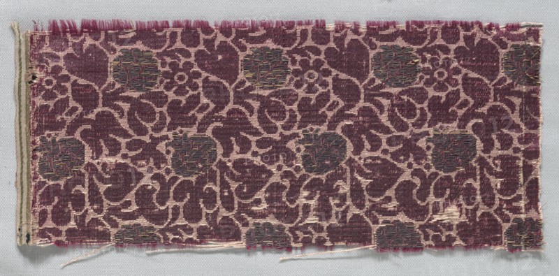Brocaded Textile Fragment, late 1500s - early 1600s. Creator: Unknown.
