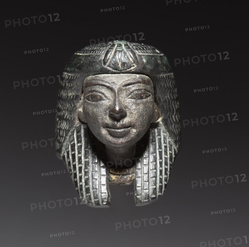 Bronze Mount from a "Shawabty Bundle": Head, c. 1336-1256 BC. Creator: Unknown.