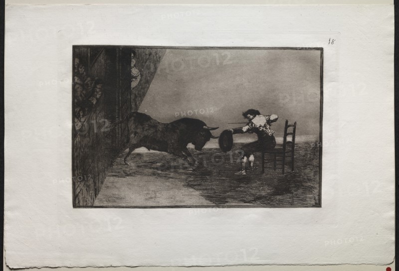Bullfights: The Daring of Martincho in the Ring at Saragossa, 1876. Creator: Francisco de Goya (Spanish, 1746-1828).