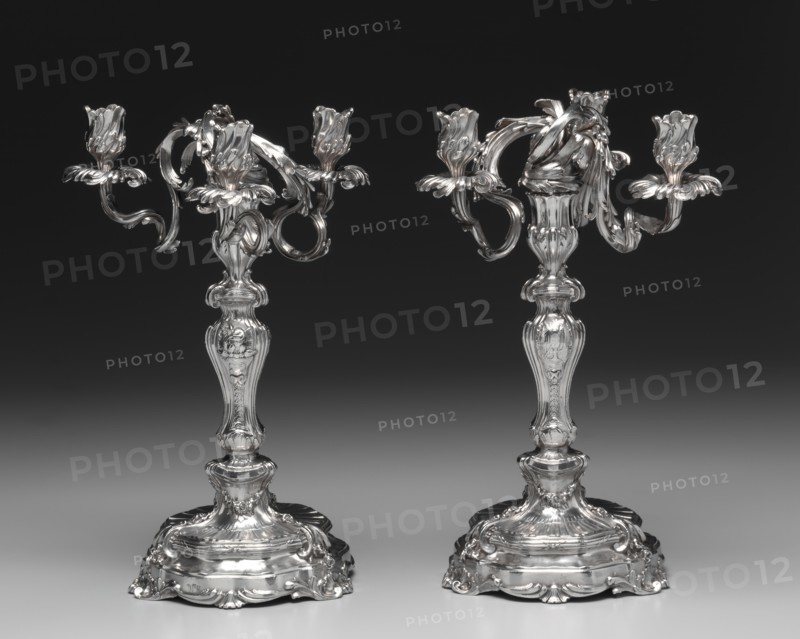 Candelabrum Pair , 1757-1758. Creator: François Thomas Germain (French, 1726-1791).