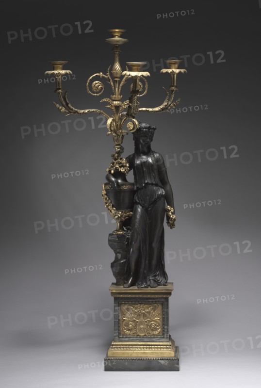 Candelabrum, c. 1780-1785. Creator: Pierre Philippe Thomire (French, 1751-1843), attributed to ; Clodion (French, 1738-1814).