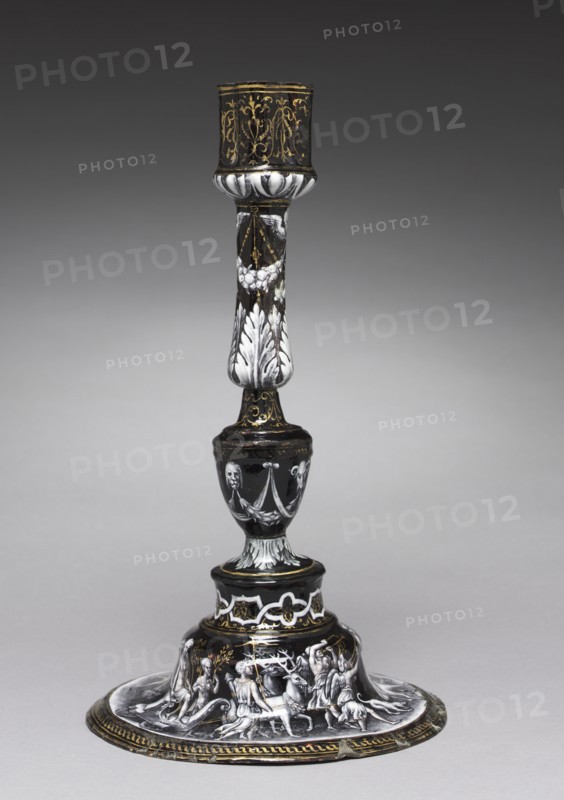 Candlestick Depicting the Triumph of Diana, c. 1565. Creator: Jean II de Court (French, bef 1583), attributed to.